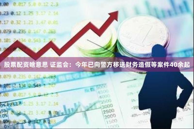 股票配资啥意思 证监会：今年已向警方移送财务造假等案件40余起